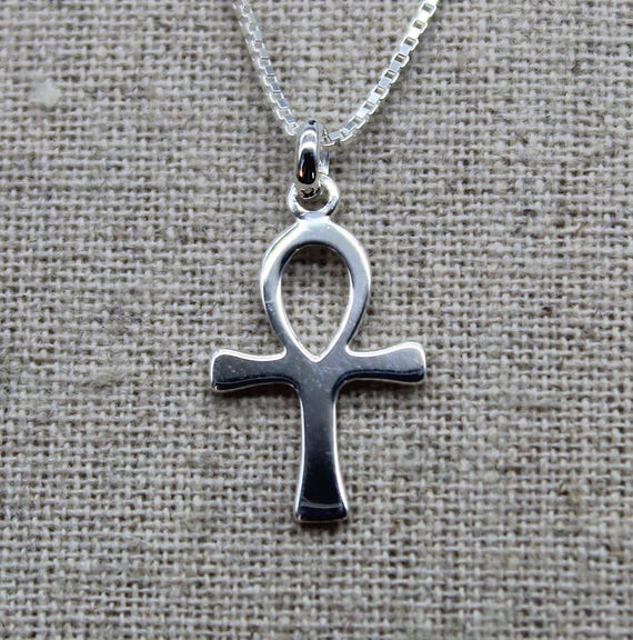 Collana Ankh Egizia Con Ciondolo Croce Della Vita &ndash; Argento Uomo Donna &ndash; Catena Regolabile