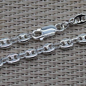 Collier Grains de Café, Chaîne Grain de Café, Chaîne Argent, Grosse Chaîne, Chaîne 45 cm, Chaîne 50 cm, Chaîne 55 cm, Chaîne 60 cm image 6