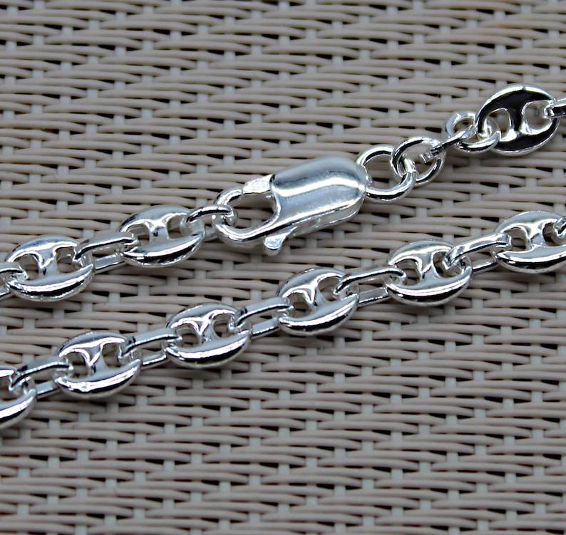 Collier Grains de Café, Chaîne Grain de Café, Chaîne Argent, Grosse Chaîne, Chaîne 45 cm, Chaîne 50 cm, Chaîne 55 cm, Chaîne 60 cm image 6