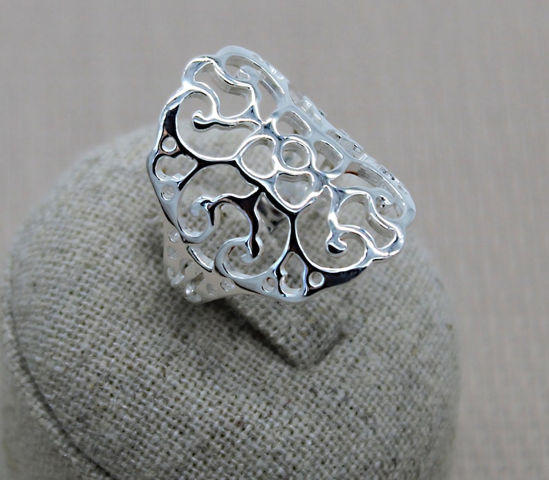 Profil Bague Filigrane Ajourée Épaisseur 2mm Motif Volutes.