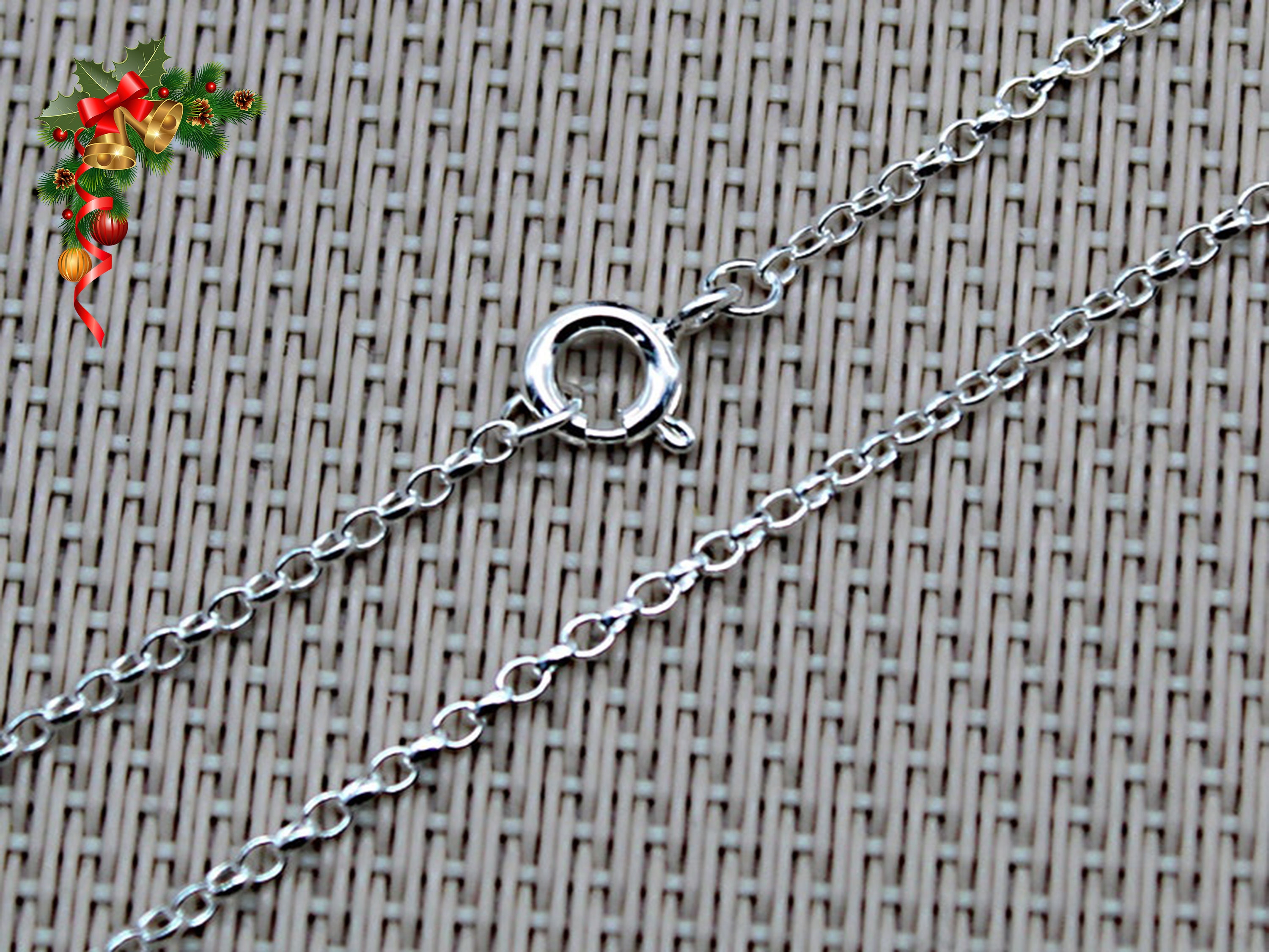 Chaîne En Argent Massif - Maille Jaseron, 40 Cm, 3,25 Grammes - Occasion Portée