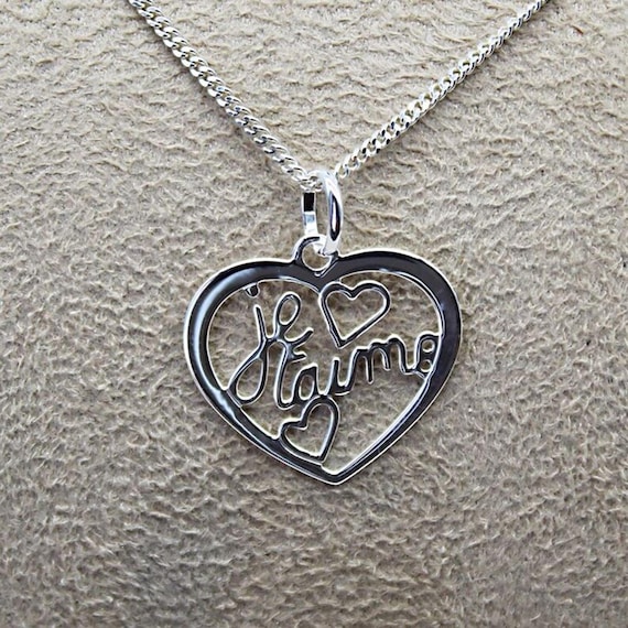 Chaîne En Argent 925 Longue Avec Pendentif Cœur - Pour Femme Ou Homme - Occasion