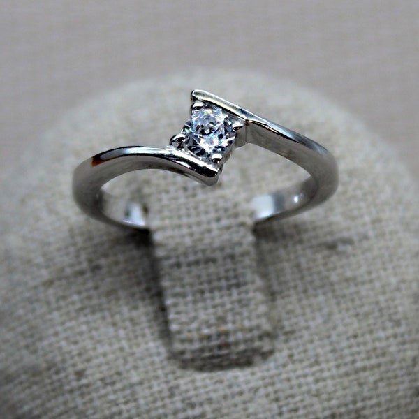 Bague argent 925 Zirconium, anneau Diamant Cz, très belle brillance, bijou fait main pour femme.