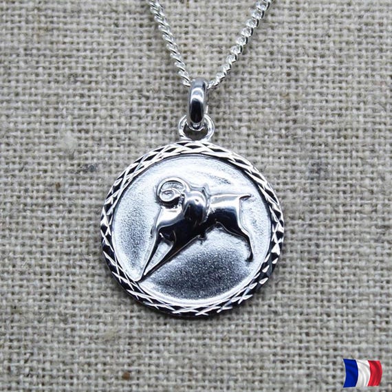 Pendentif Argent Massif Signe Astrologique Bélier - Occasion