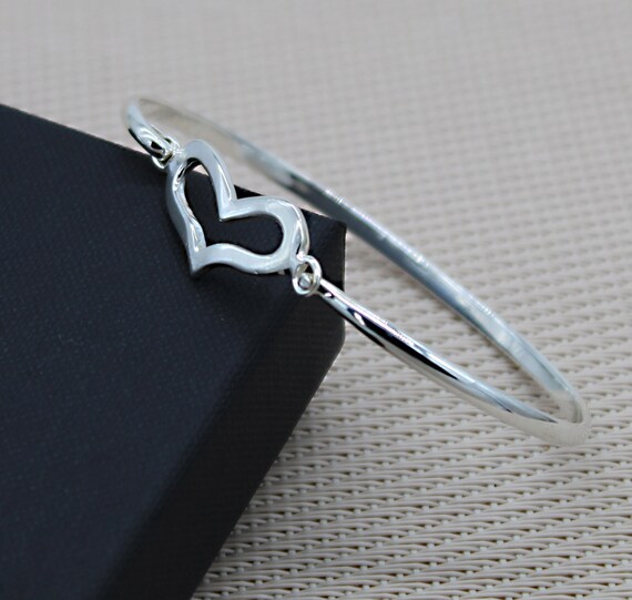 SILVER925 HEART DESIGN BANGLE/シルバー/バングル