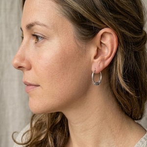 Boucles d’oreilles Créoles Argent 925. Anneaux Ethniques Cisèlés. Style Boho Hippie.