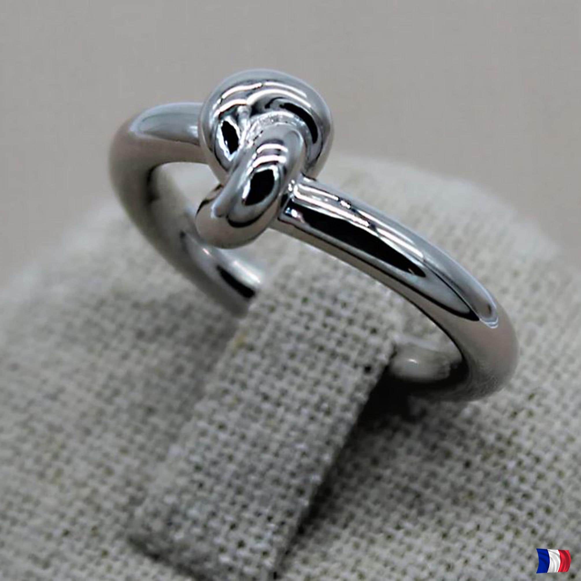 Bague Nœud En Argent 925 Rhodié - Taille 55, 57 Ou 59 - Minimaliste - Cadeau Femme - Neuf