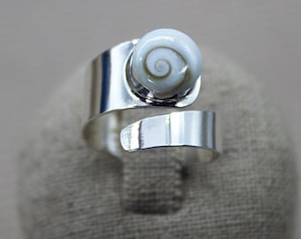 Bague En Argent 925 Avec œil De Sainte-Lucie Naturel - Taille 57 - Style Ancien, Sans Marque