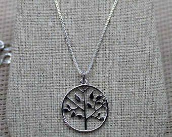 Tree of Life Pendant, Spiritual Pendant, Rhodium Silver Pendant, Tree of Life Necklace, Spiritual Necklace, 925 Silver Necklace