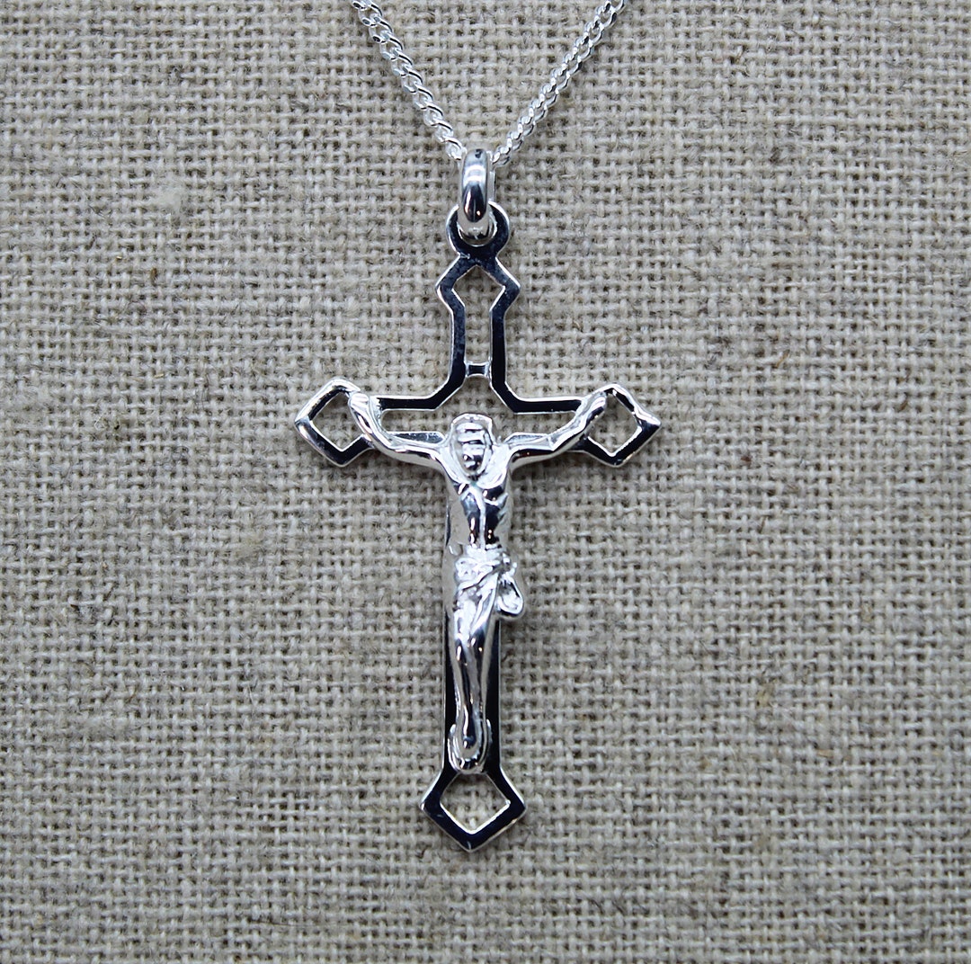 Sterling Silver Crucifix Pendant 925 – Christian Cross Necklace ...