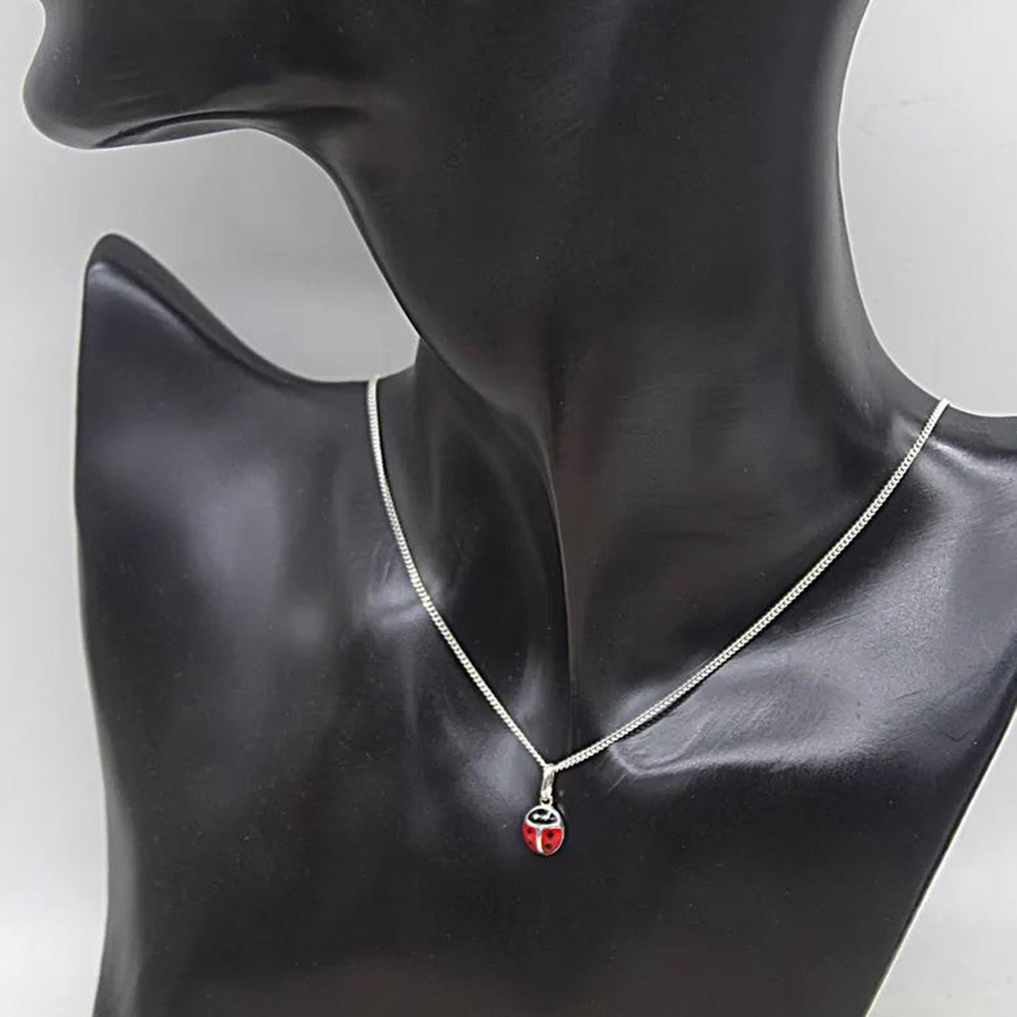Bling Jewelry Marienkäfer Anhänger – Rote Emaille Glücksbringer Halskette Für Frauen & Teenager