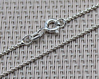 Venetian Chain, Silver Chain, Square Mesh Chain, Delicate Chain, 15.74 inches Chain, 17.71 inches Chain, 19.68 inches Chain, Pendant Chain