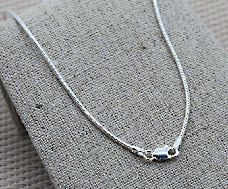 Snake Chain, Round Mesh Chain, Sterling Silver Chain, Delicate Chain, 15.74 inches Chain, 17.71 inches Chain, 19.68 inches Chain, Fine Chain image 4