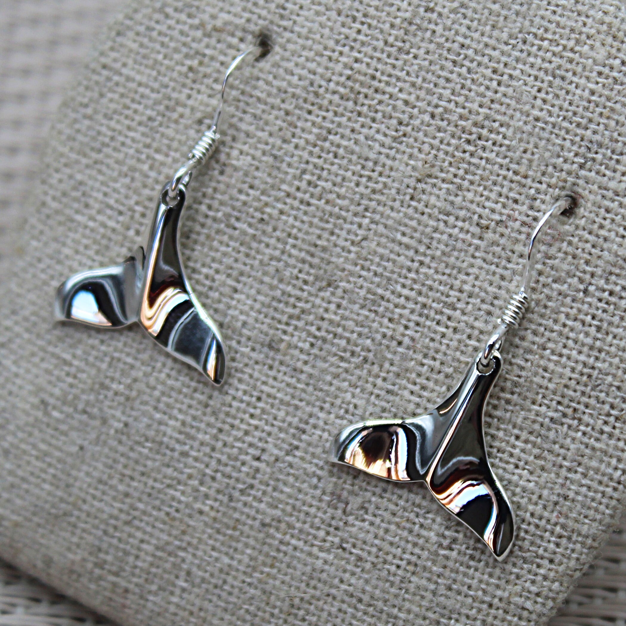 Sterling silver whale tail earrings clearance