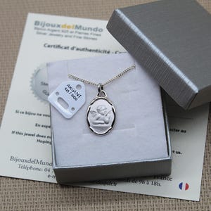 pendentif ange 925, dans écrin avec étiquette argent 925 et certificat d'authenticité