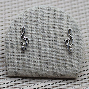 Clef de Sol Earrings, Sterling Earrings, Music Earrings, Women Earrings, Music Note Earrings, Small Earrings, Modern jewelry image 1