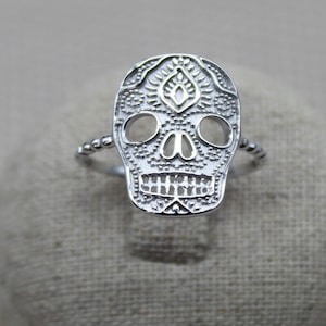 Skeleton Ring, Silver Ring Women, Skull Ring, Engraved Ring, Gothic Ring, Satanic Ring, Thin Ring, Skull Jewelry, Casual Jewelry