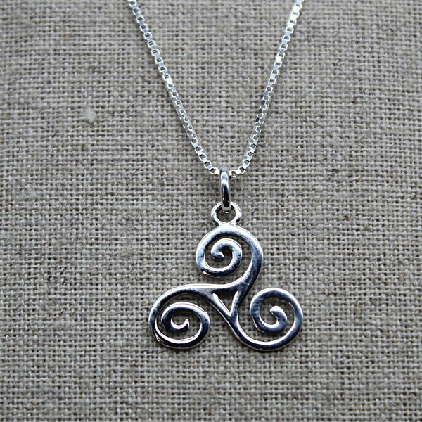 Triskel Pendant, Silver Pendant, Breton Pendant, Celtic Pendant, Pendant Chain, Spiritual Pendant, Celtic Jewelry, Popular Jewelry