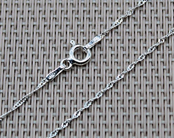 Curb Chain, Twisted Chain, 925 Silver Chain, Delicate Necklace, 15.74 inches Chain, 17.71 inches Chain, 19.68 inches Chain, Minimalist Chain