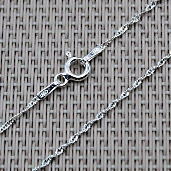 Chaîne Maille Gourmette, Chaîne Torsadée, Chaîne Argent 925, Collier Délicat, Chaîne 40 cm, Chaîne 45 cm, Chaîne 50 cm, Chaîne Minimaliste