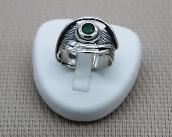 Jade Ring, Silver Ring, Dainty Ring, Bohemian Ring, Futuristic Ring, Green Stone Ring, Everyday Ring, Jade Jewelry, Birthstone Jewelry