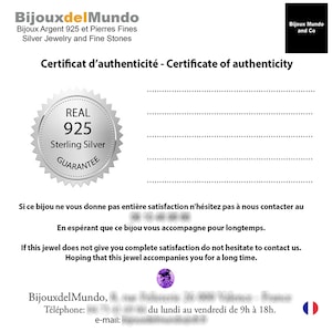 Certificat d'authenticité Bijoux del Mundo.