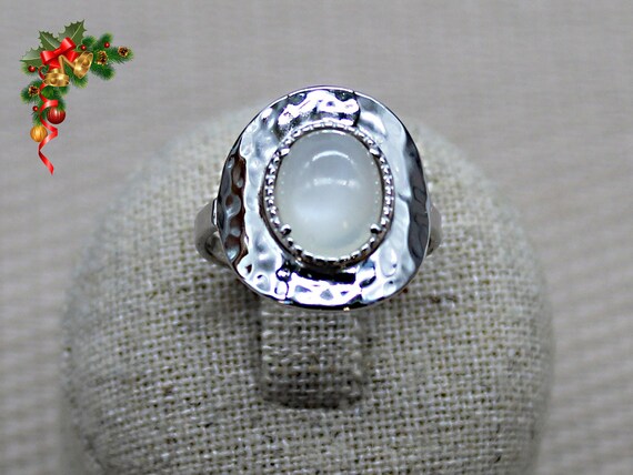 Bague En Argent Massif Ovale Ajourée Avec Zirconiums - Taille 60 - Occasion - Bijou Argenté élégant