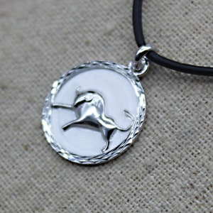 925 Silver pendant Taurus zodiac sign with or without leather cord, handmade Taurus astrological necklace, Astrology jewelry