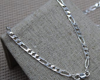 925 Sterling Silver Figaro Chain – Solid Silver Necklace for Men & Women – Multiple Lengths – Elegant Unisex Jewelry