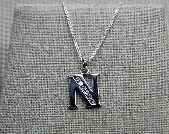 925 Sterling Silver Alphabet Letter N Pendant Necklace new made in Mexico |  eBay