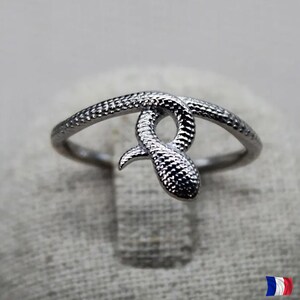 Schlangenring aus 925er Sterlingsilber für Damen und Herren – Verstellbarer Reptilienring – Schlangenschmuck aus massivem Silber