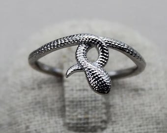 Bague serpent argent 925 femme homme – Anneau reptile ajustable – Bijou serpent argent massif
