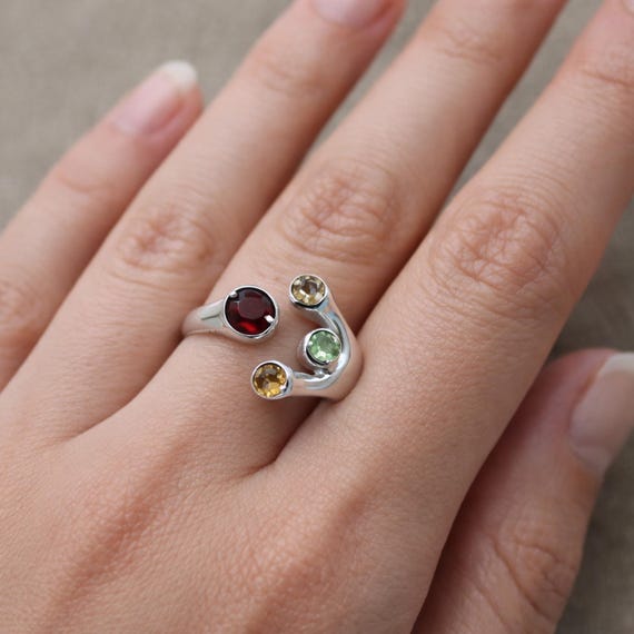 Bague Cocktail En Argent 925 Avec Améthyste Naturelle 8,6 Carats – Style Serpent