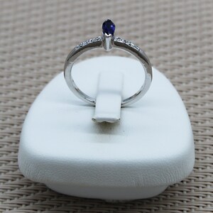 Fine 925 Silver Iolite and Cz Diamond Ring. Handmade Jewelry Minerals Silver 925 Rhodium Plated Women. Sterling Silver Water Sapphire Ring. image 6