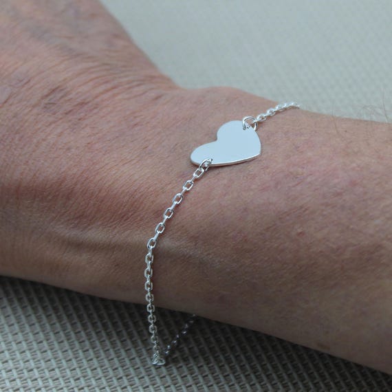 Heart Bracelet in 925 Silver, Handmade Jewelry for Women. - Etsy