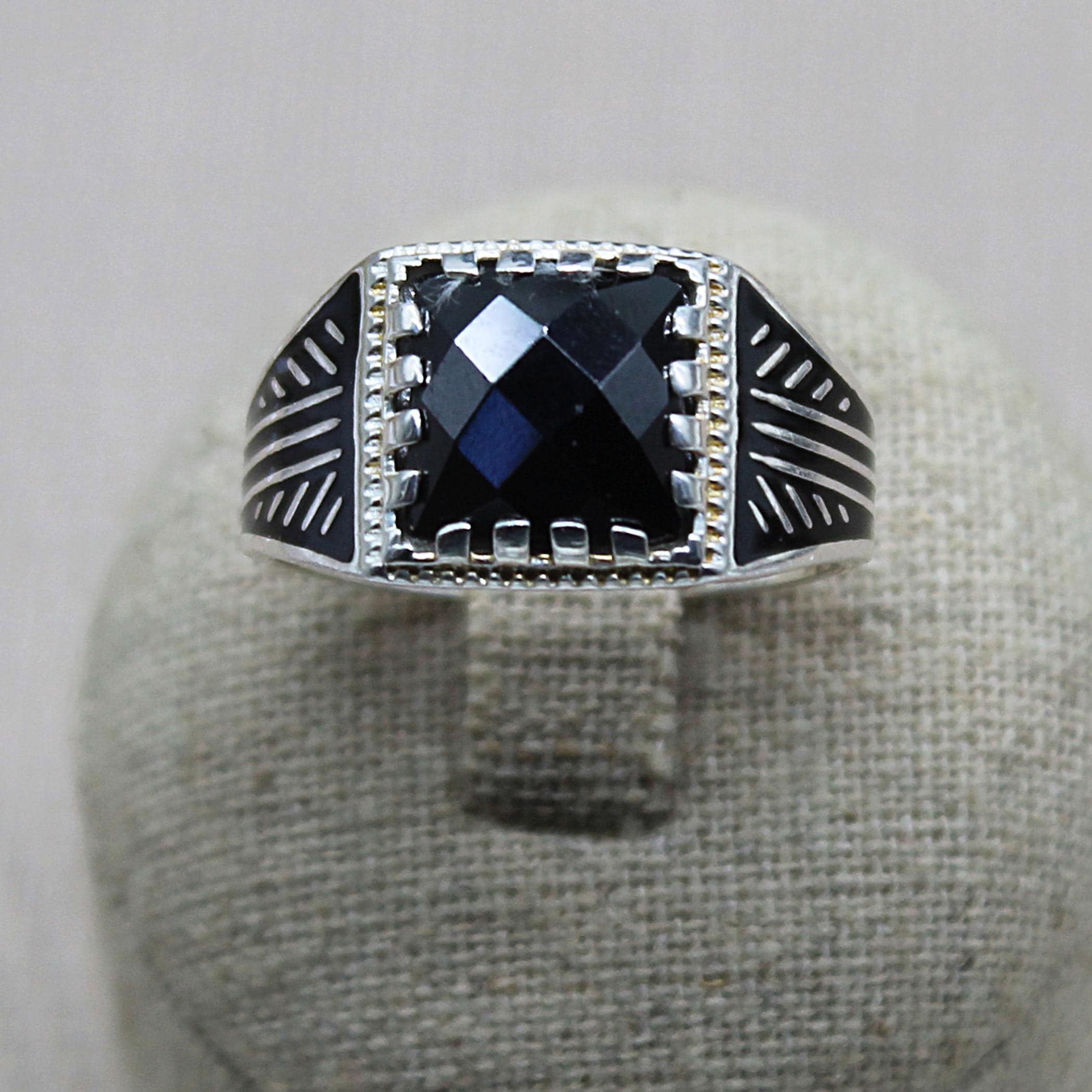 Bague Homme Orientale – Argent – Taille 64 – Vintage