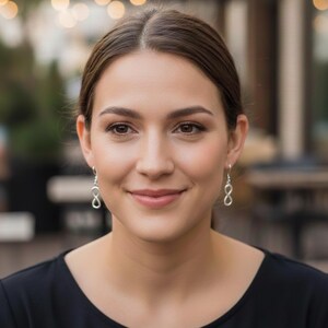 Pendientes de infinito, Pendientes de plata, Pendientes colgantes, Pendientes finos, Pendientes para mujer, Joyería de moda