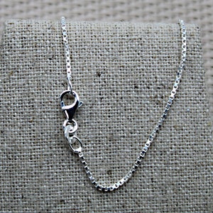 May include: A silver chain necklace with a lobster clasp closure.
