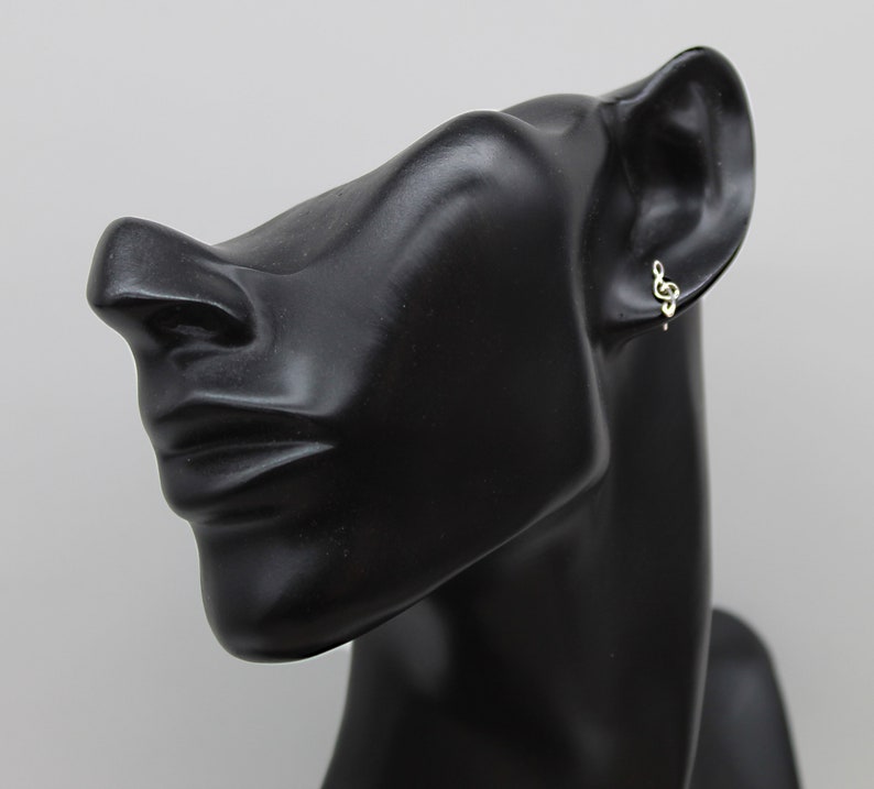 Clef de Sol Earrings, Sterling Earrings, Music Earrings, Women Earrings, Music Note Earrings, Small Earrings, Modern jewelry image 2