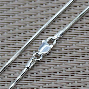 Snake Chain, Round Mesh Chain, Sterling Silver Chain, Delicate Chain, 15.74 inches Chain, 17.71 inches Chain, 19.68 inches Chain, Fine Chain image 1