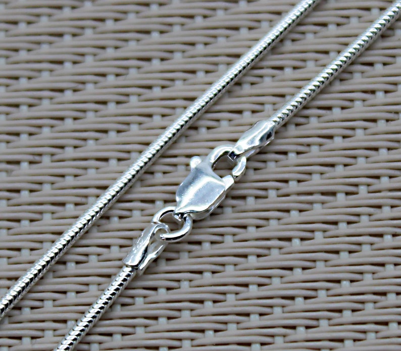 Snake Chain, Round Mesh Chain, Sterling Silver Chain, Delicate Chain, 15.74 inches Chain, 17.71 inches Chain, 19.68 inches Chain, Fine Chain image 1