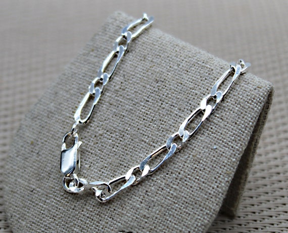 Bracelet argent 925 grosses mailles – bijou rhodié homme/femme – 18 ou 21 cm