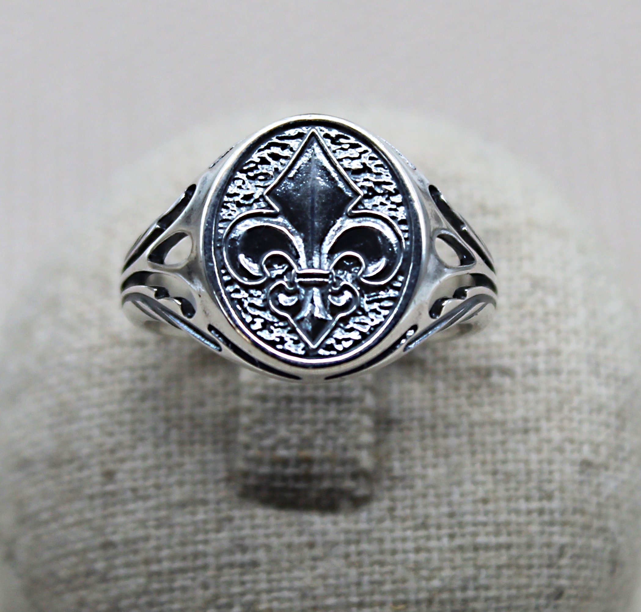 SILVER925 FLEUR-DE-LYS RING/シルバー/リング Fleur-De-Lis Stainless Steel Ring - Rock & Spark