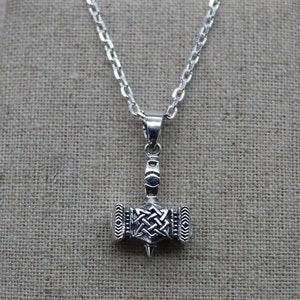 Viking Pendant, Silver Pendant, Thor's Hammer Pendant, Viking Necklace, 925 Silver Necklace, Pendant Chain, Viking Jewelry, Nordic Jewelry image 1