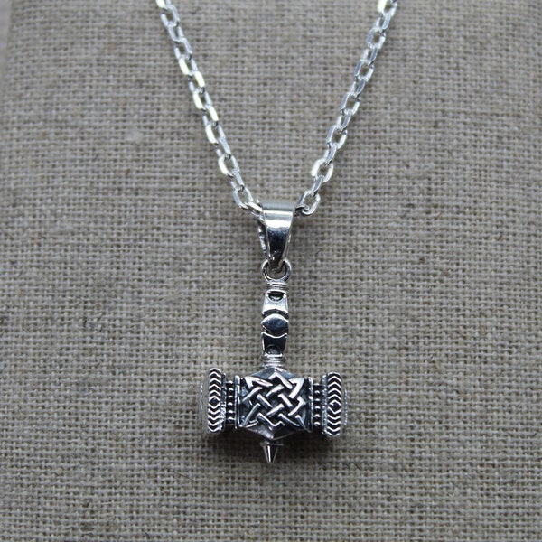 Viking Pendant, Silver Pendant, Thor's Hammer Pendant, Viking Necklace, 925 Silver Necklace, Pendant Chain, Viking Jewelry, Nordic Jewelry