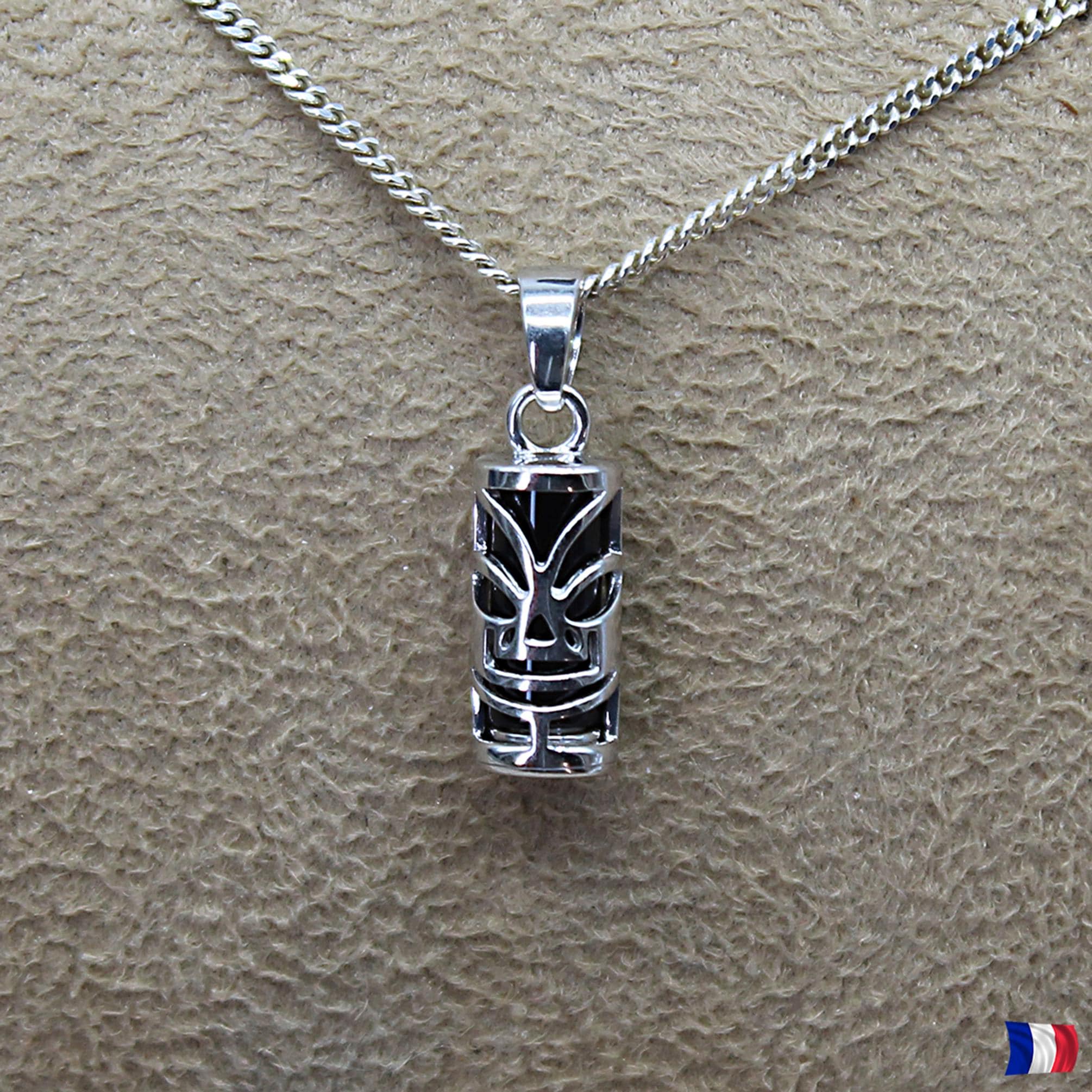 Pendentif Tiki Porte-bonheur En Argent 925 - Option Chaîne Et Boîte - Neuf Avec étiquettes
