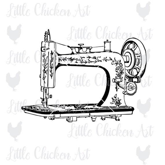 Download Antique Vintage Sewing Machine Cut File Clip Art Etsy PSD Mockup Templates