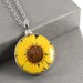 Stainless Steel Sunflower Memorial Glass Pendant Necklace, Cremation Necklace, Cremation Jewelry, Urn Necklace, Memorial Jewellery,
