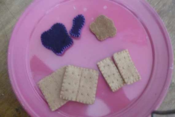 Felt Graham Cracker S With Peanut Butter And Grape Jelly Etsy