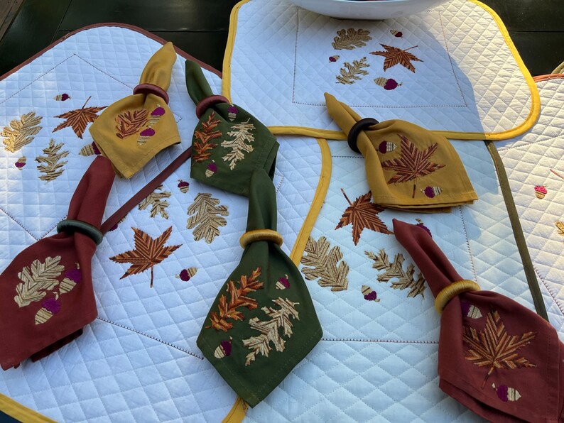 Unique 30-piece Reversible Autumn Table Linens Set - Etsy
